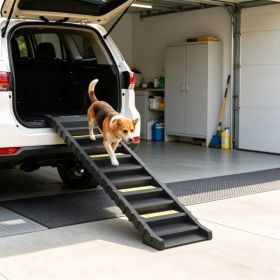 Black Folding Pet Car Ramp Foldable Dog Ramp for Large Medium Small Dogs (Option: default title)