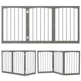 63" x 30" Gray Wooden Pet Fence (Option: default title)