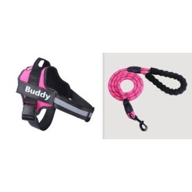 Fashion Simple Pet Leash Chest Strap Set (Option: Pink-XL)