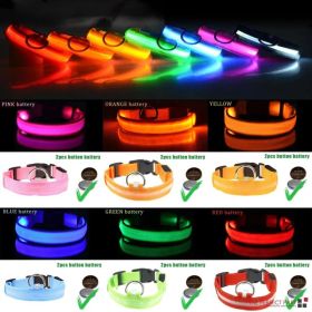 LED Adjustable Dog Collar Blinking Flashing Light Up Glow Pets Safety Waterproof (Option: XS-Blue)